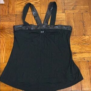 DKNY Jeans black sequins tank top